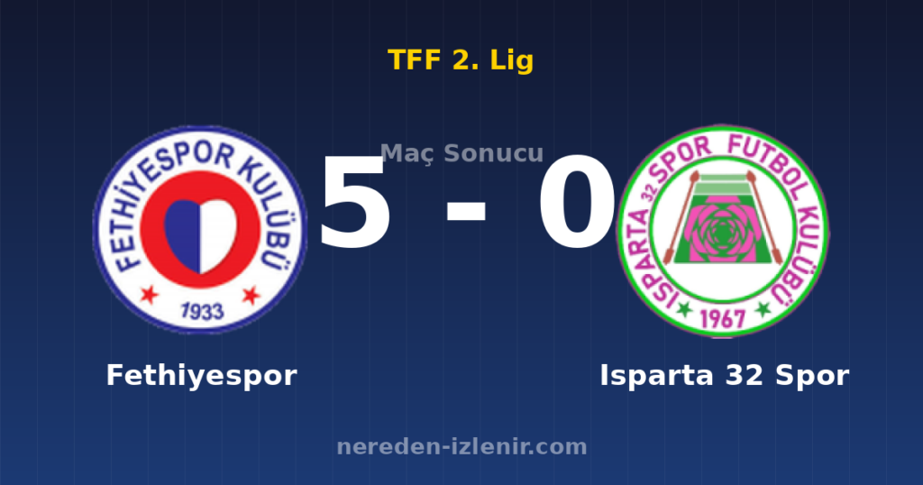 Fethiyespor 5-0 Isparta 32 Spor