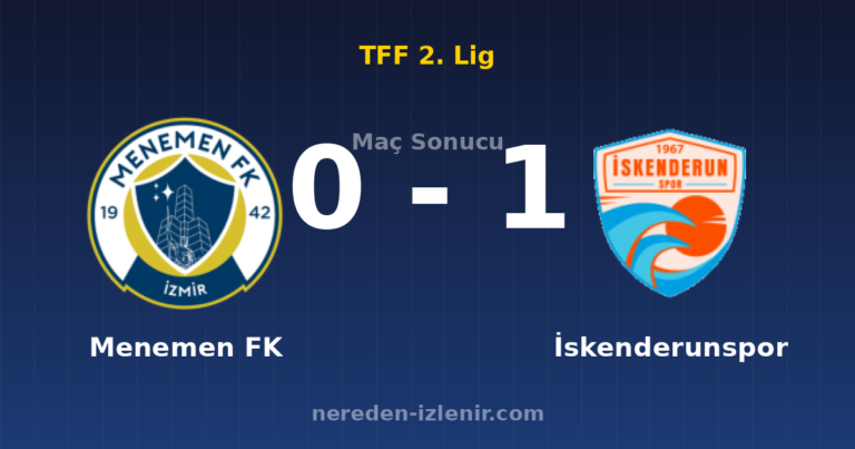 Menemen FK 0-1 İskenderunspor