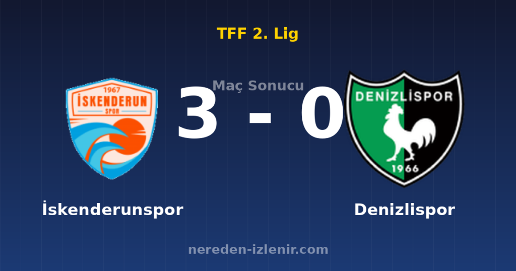 İskenderunspor 3-0 Denizlispor