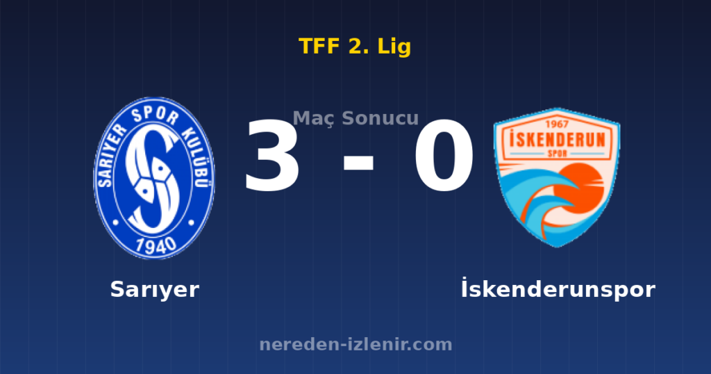 Sarıyer 3-0 İskenderunspor