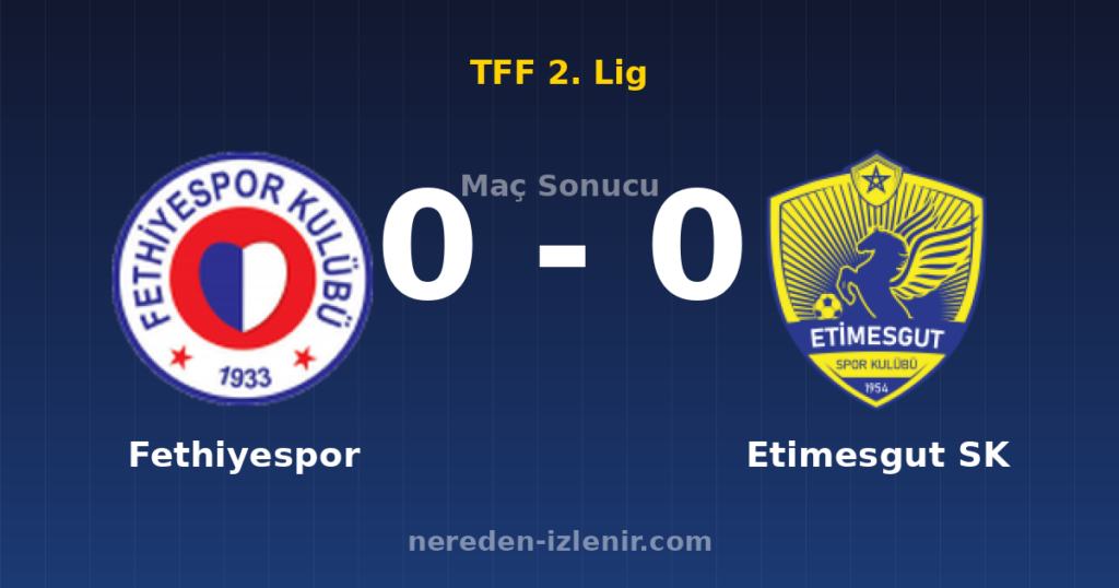 Fethiyespor 0-0 Etimesgut SK