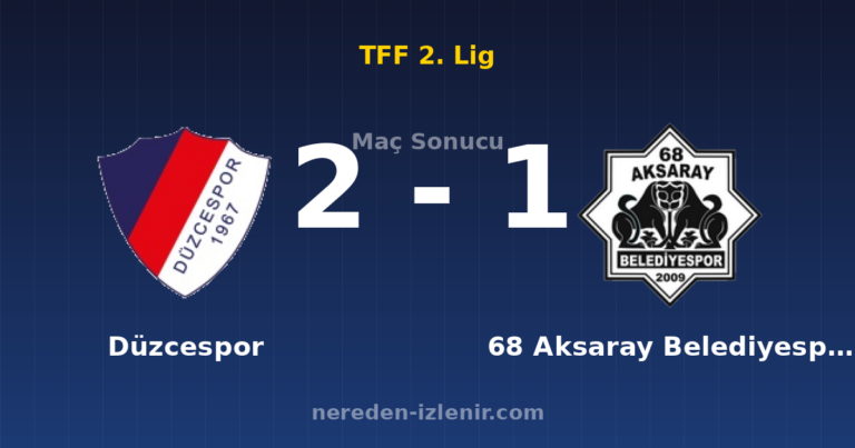 Düzcespor 2-1 68 Aksaray Belediyespor