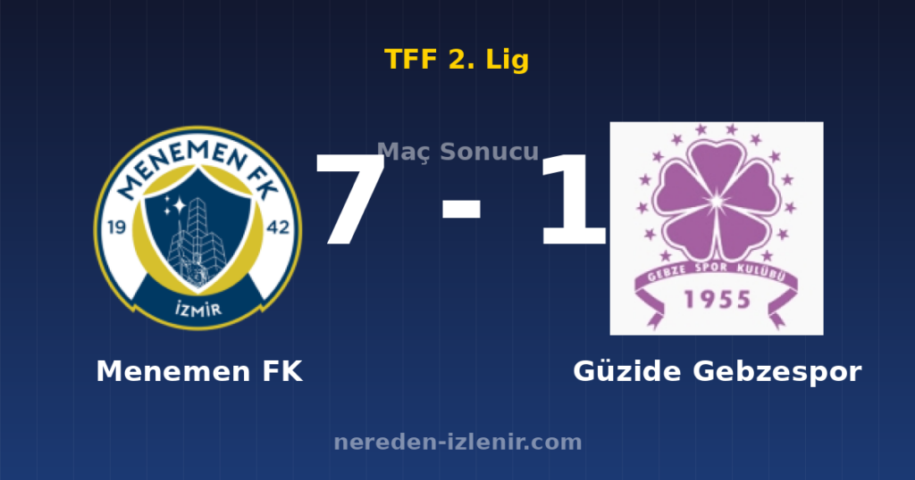 Menemen FK 7-1 Güzide Gebzespor