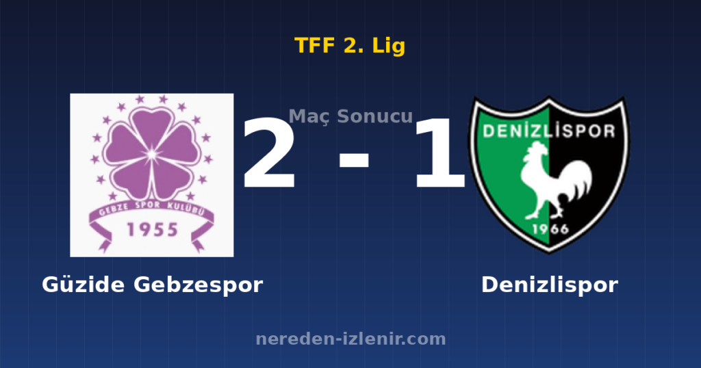 Güzide Gebzespor 2-1 Denizlispor