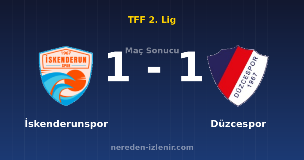 İskenderunspor 1-1 Düzcespor