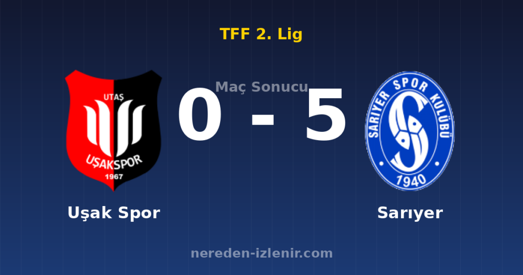 Uşak Spor 0-5 Sarıyer
