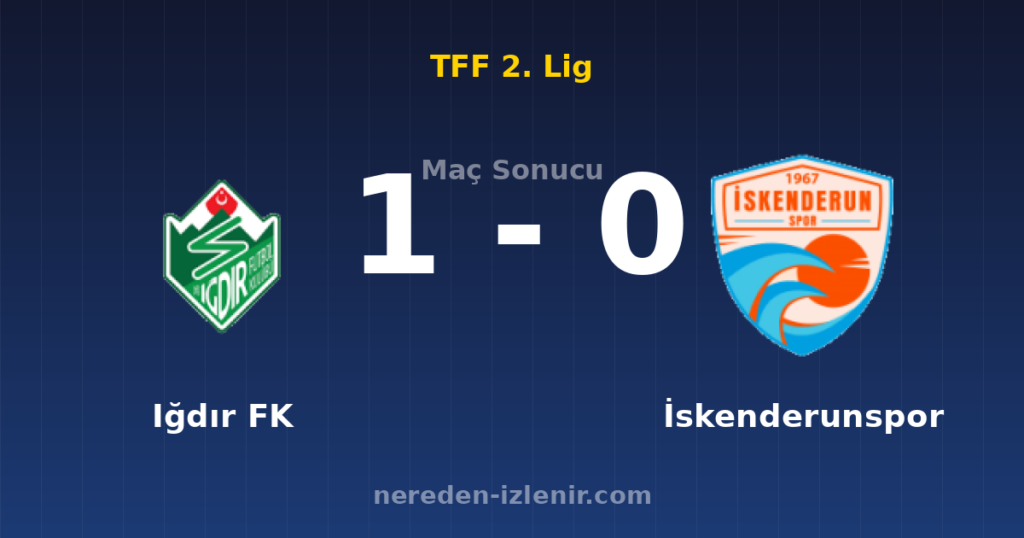 Iğdır FK 1-0 İskenderunspor