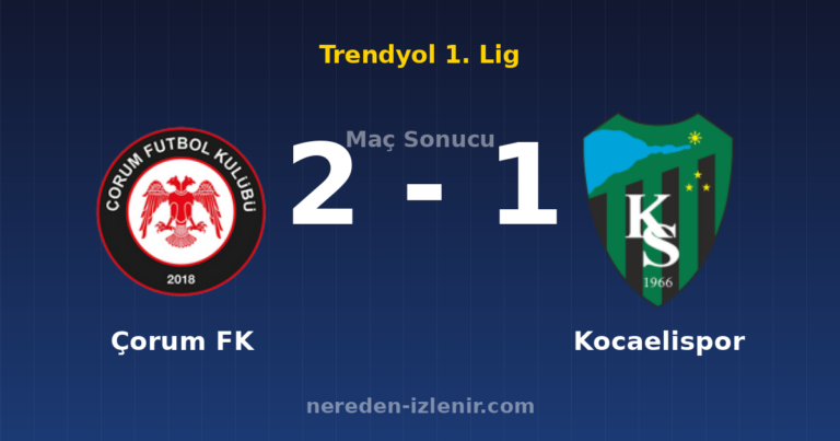 Çorum FK 2-1 Kocaelispor