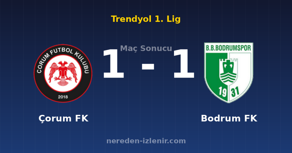 Çorum FK 1-1 Bodrum FK