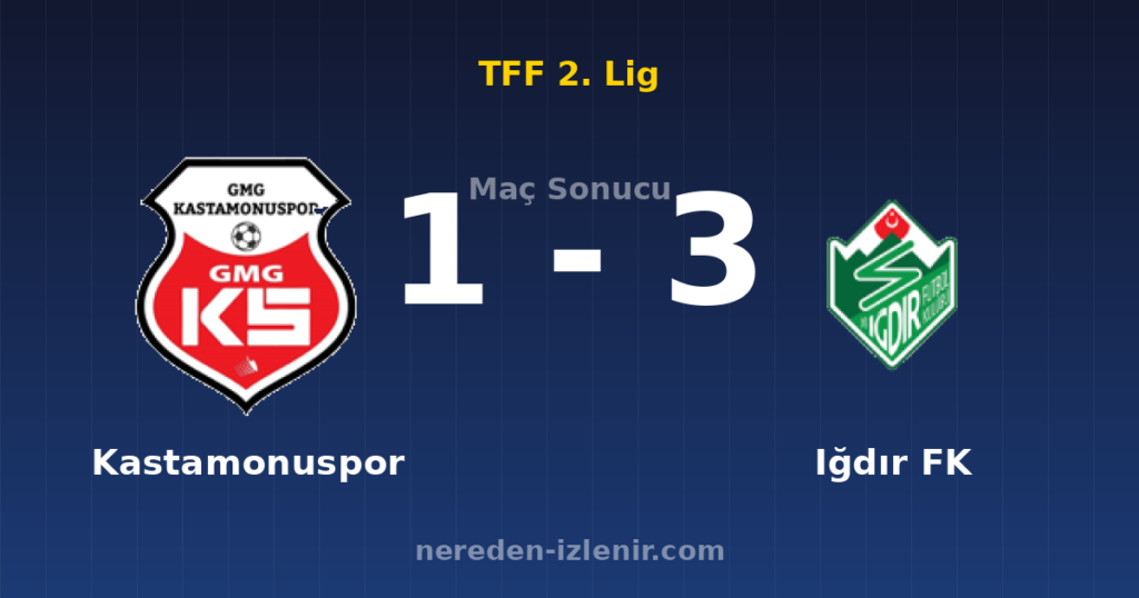 Kastamonuspor 1-3 Iğdır FK