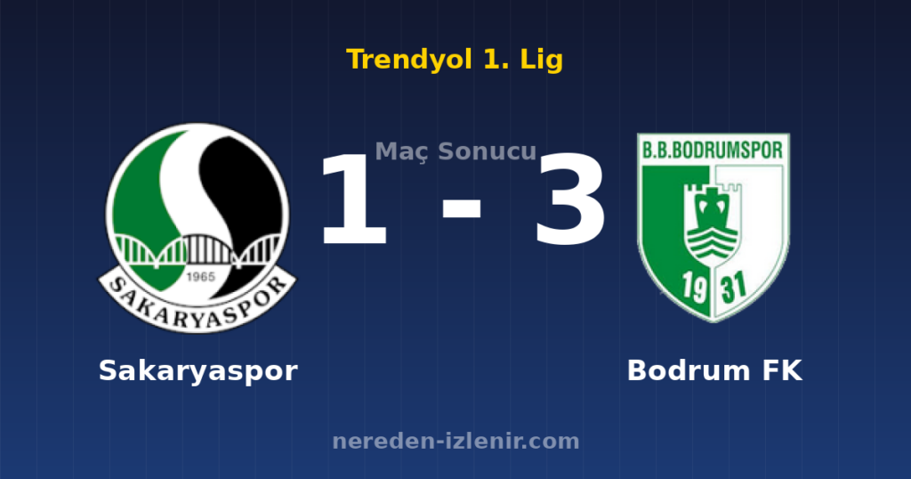 Sakaryaspor 1-3 Bodrum FK