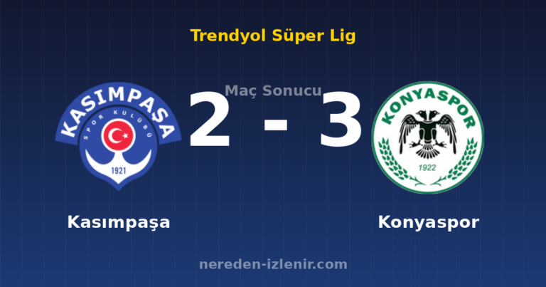 Kasımpaşa 2-3 Konyaspor