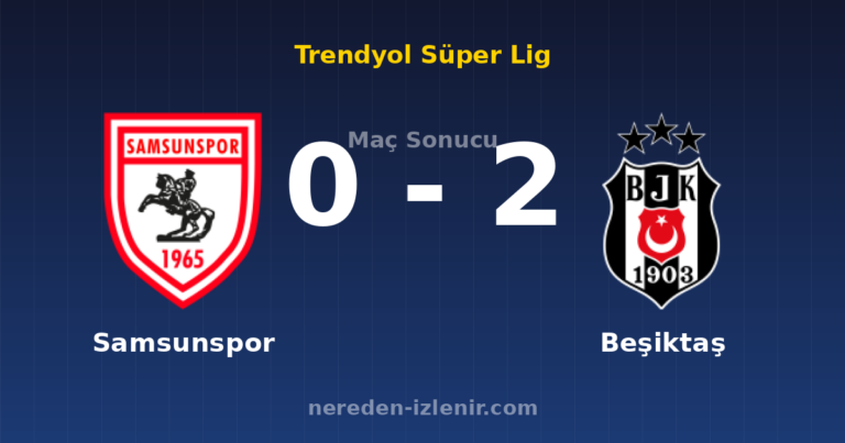 Samsunspor 0-2 Beşiktaş