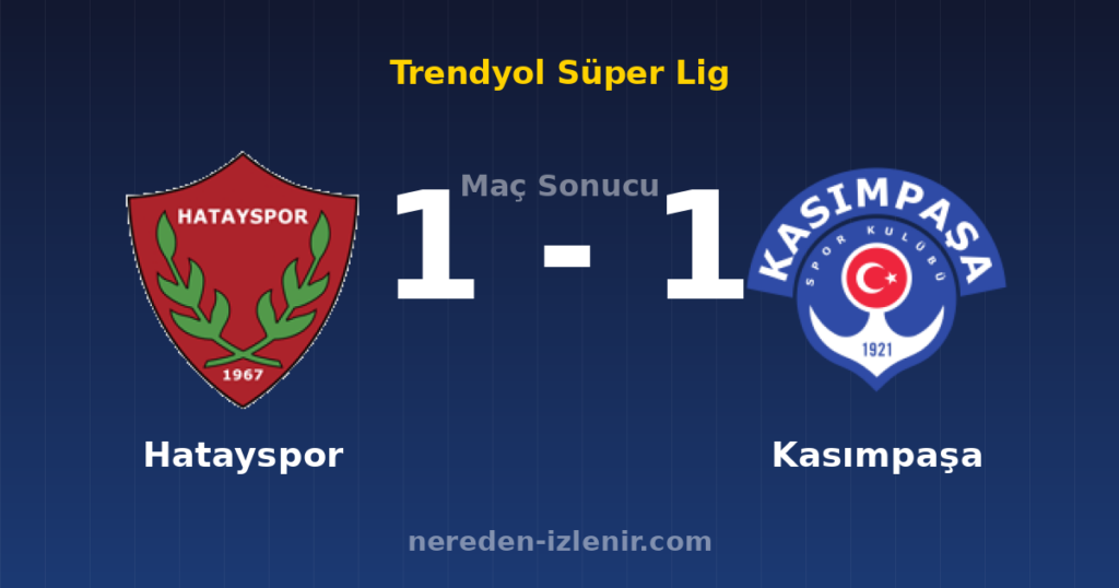 Hatayspor 1-1 Kasımpaşa