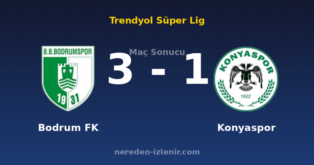 Bodrum FK 3-1 Konyaspor