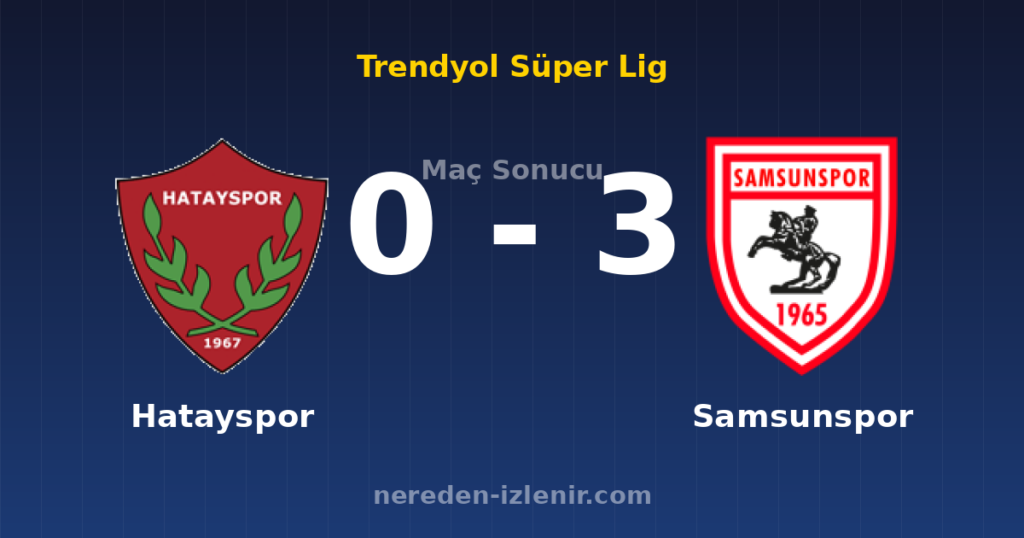 Hatayspor 0-3 Samsunspor