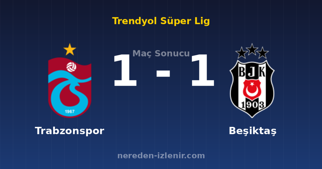 Trabzonspor 1-1 Beşiktaş