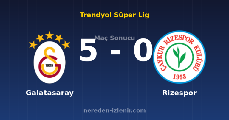 Galatasaray 5-0 Rizespor
