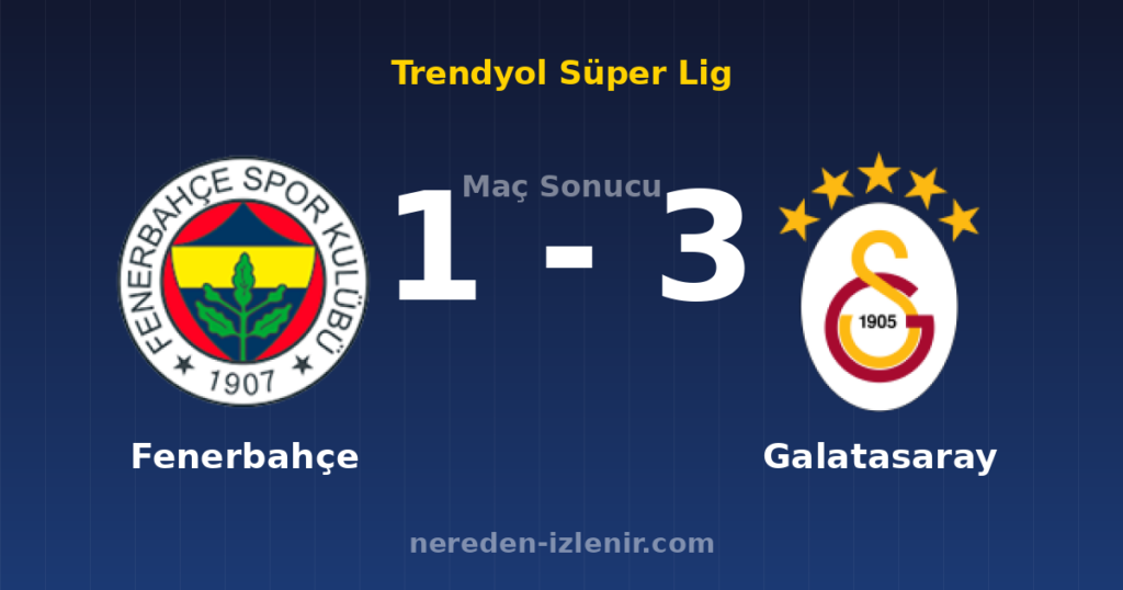 Fenerbahçe 1-3 Galatasaray
