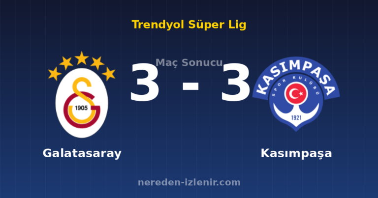 Galatasaray 3-3 Kasımpaşa