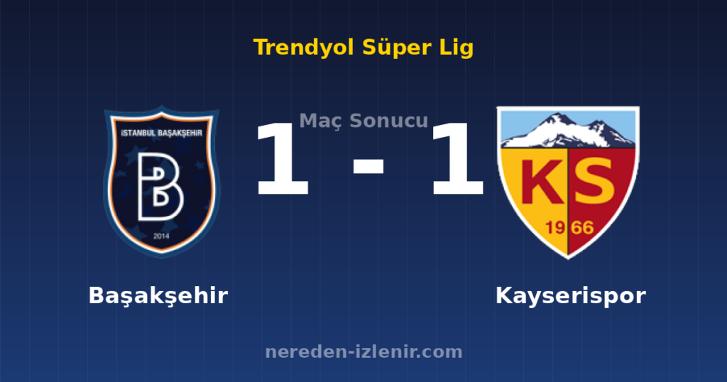 Başakşehir 1-1 Kayserispor