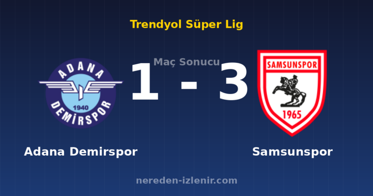 Adana Demirspor 1-3 Samsunspor