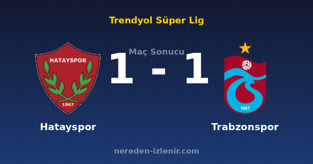 Hatayspor 1-1 Trabzonspor