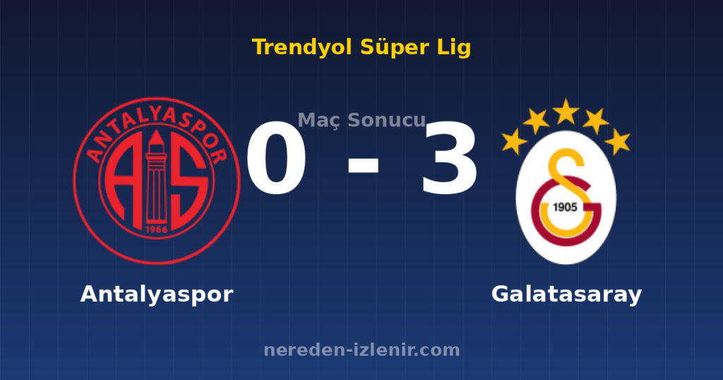 Antalyaspor 0-3 Galatasaray