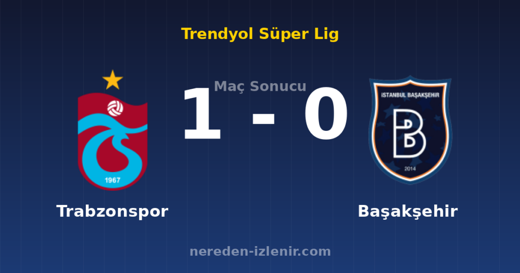Trabzonspor 1-0 Başakşehir