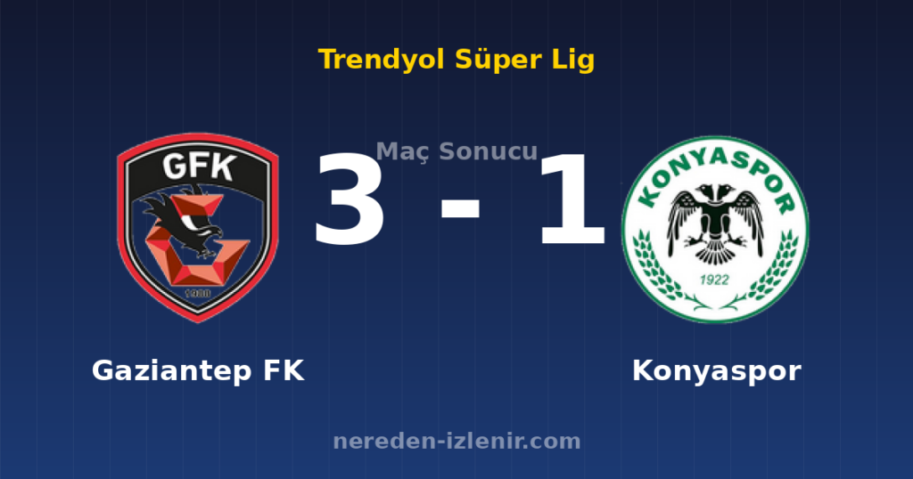 Gaziantep FK 3-1 Konyaspor