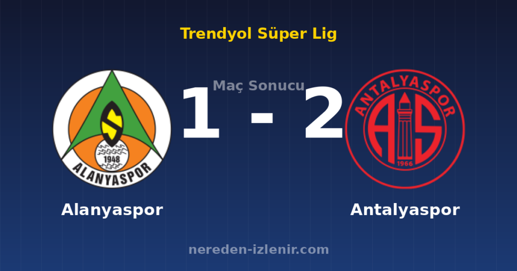 Alanyaspor 1-2 Antalyaspor