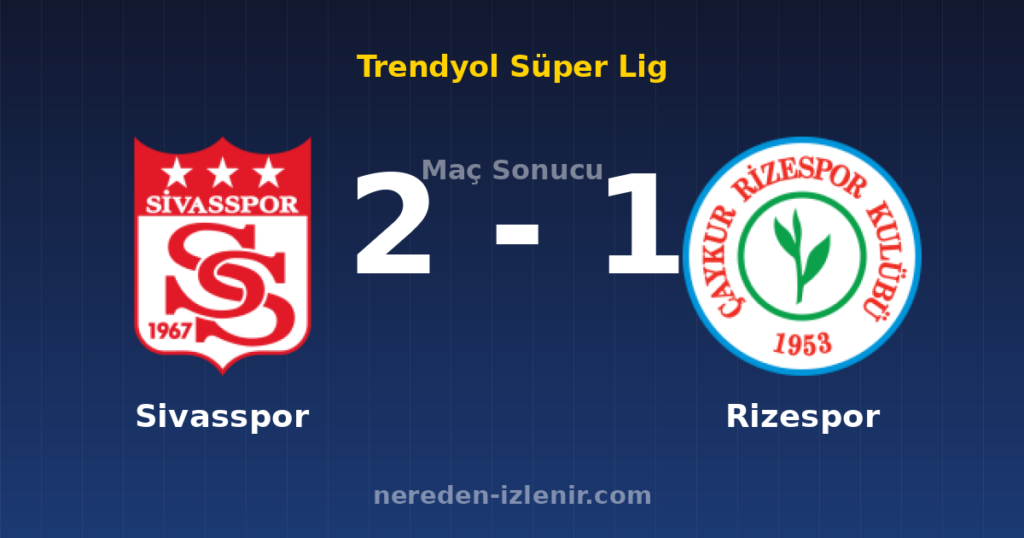 Sivasspor 2-1 Rizespor
