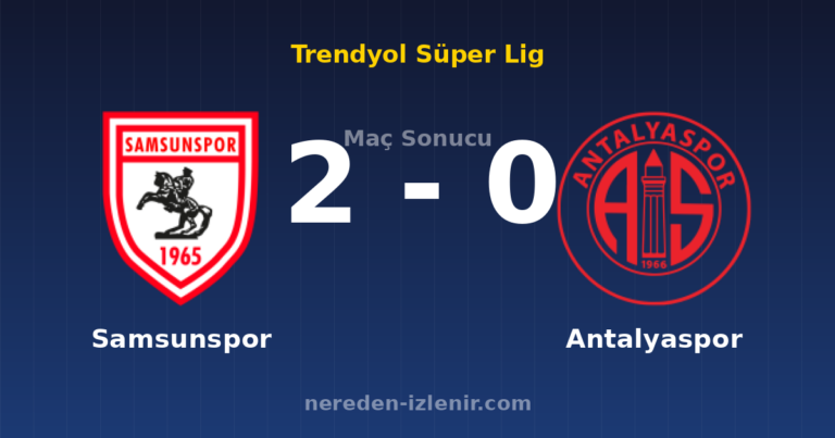 Samsunspor 2-0 Antalyaspor