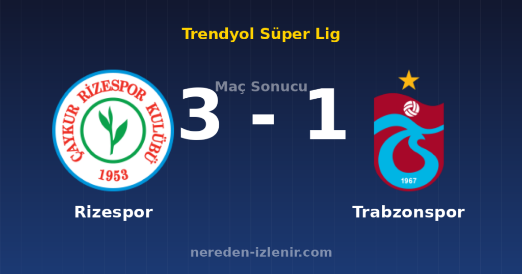 Rizespor 3-1 Trabzonspor