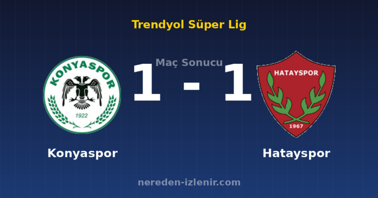 Konyaspor 1-1 Hatayspor