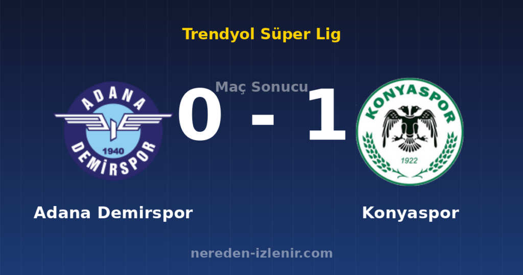Adana Demirspor 0-1 Konyaspor