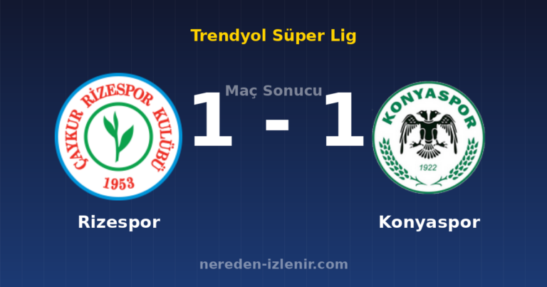 Rizespor 1-1 Konyaspor