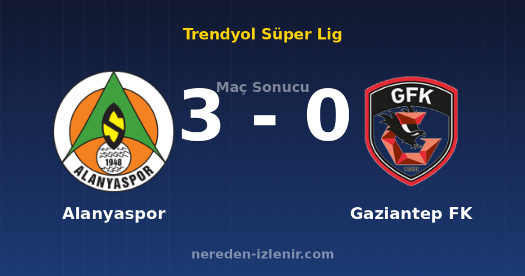 Alanyaspor 3-0 Gaziantep FK