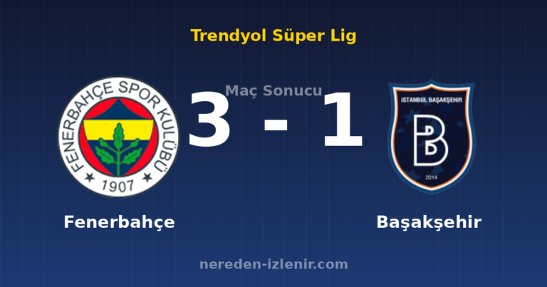 Fenerbahçe 3-1 Başakşehir