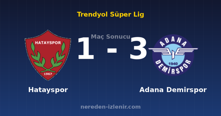 Hatayspor 1-3 Adana Demirspor