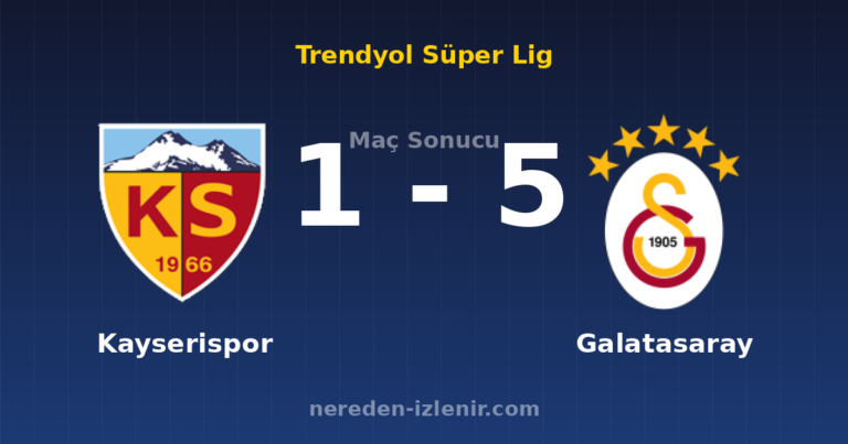 Kayserispor 1-5 Galatasaray