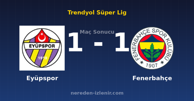 Eyüpspor 1-1 Fenerbahçe