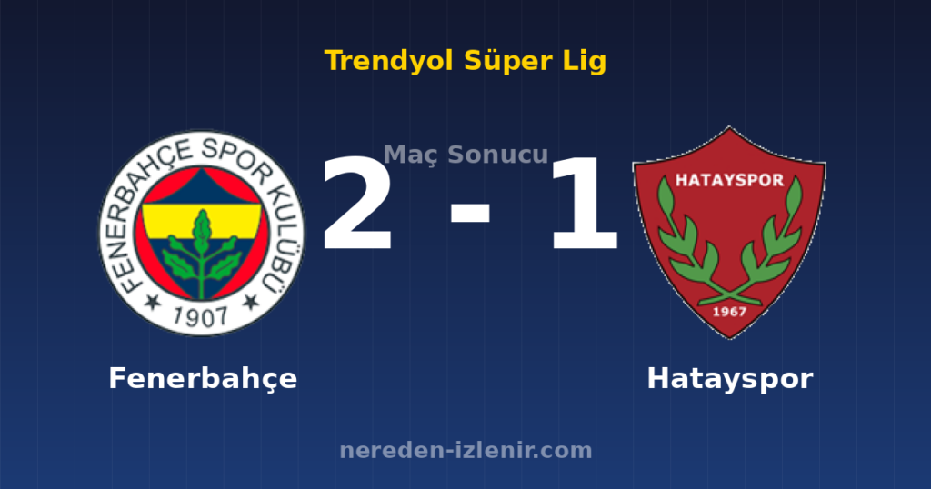 Fenerbahçe 2-1 Hatayspor