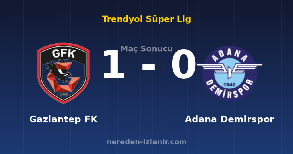 Gaziantep FK 1-0 Adana Demirspor