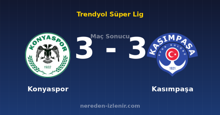 Konyaspor 3-3 Kasımpaşa