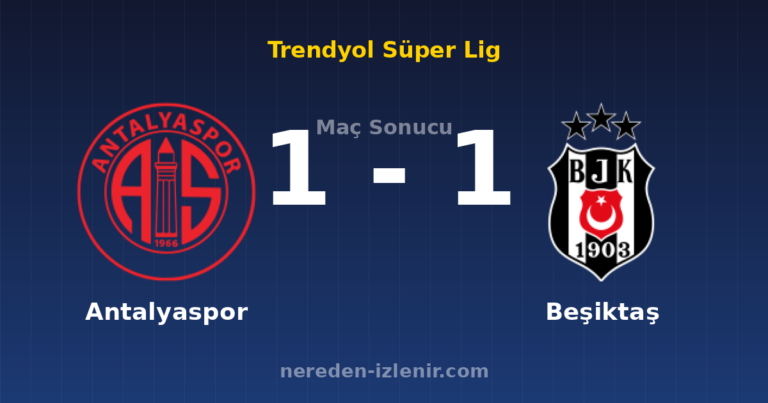 Antalyaspor 1-1 Beşiktaş