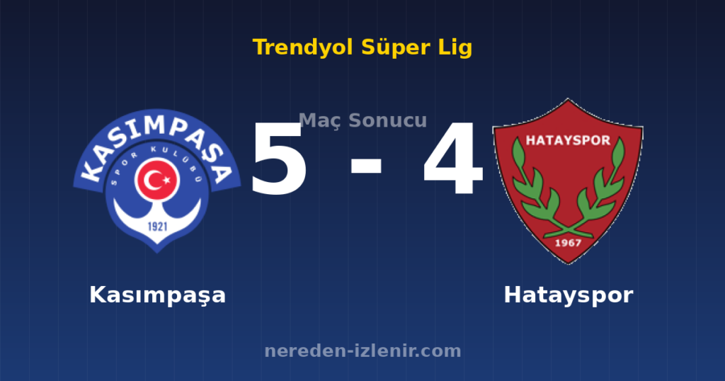 Kasımpaşa 5-4 Hatayspor