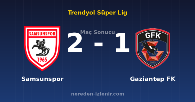 Samsunspor 2-1 Gaziantep FK