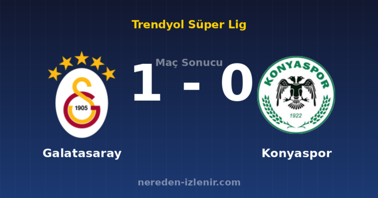 Galatasaray 1-0 Konyaspor