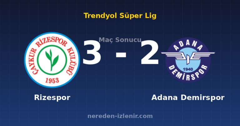 Rizespor 3-2 Adana Demirspor